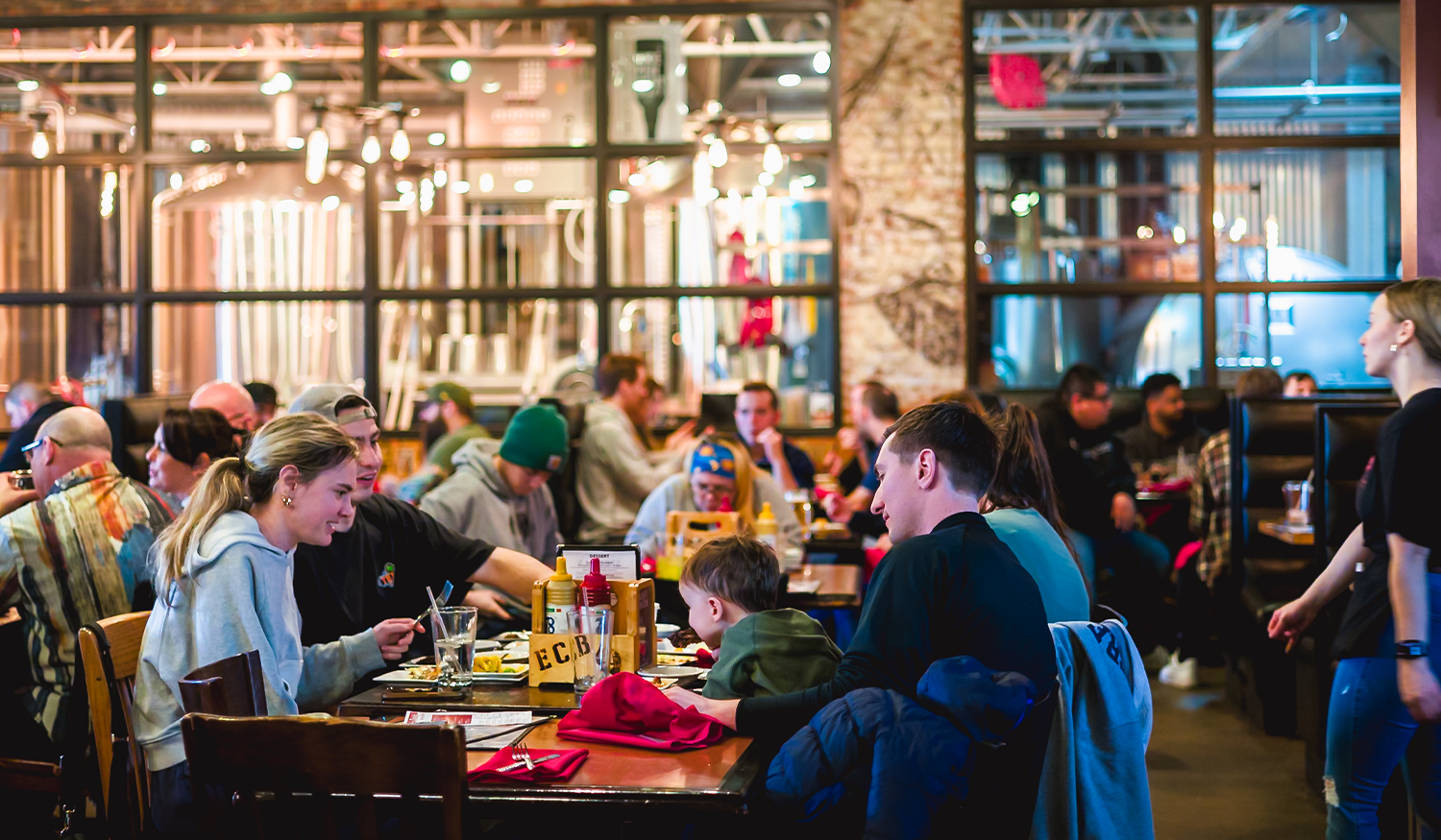 Families enjoying brunch at Evil Czech